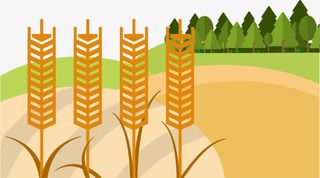 时尚麦田风景设计矢量素材免抠