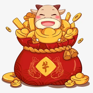 2021牛年新年png免抠节日元旦/春节/元宵元素