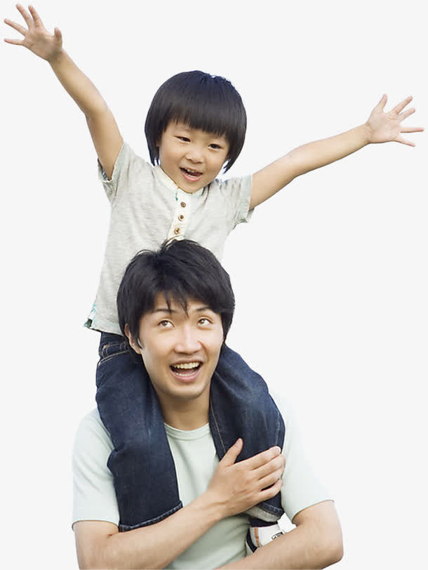 高清实拍摄影父子照片免抠