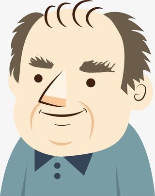 黄色卡通老人免抠