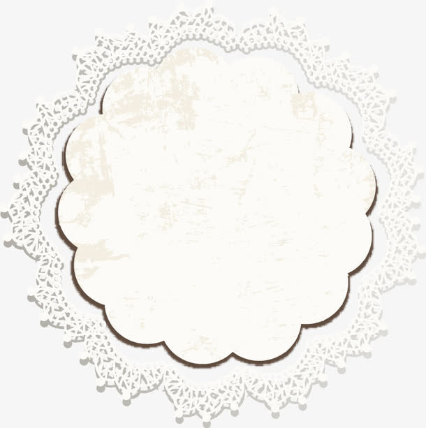 手绘白色底纹花边图案免抠