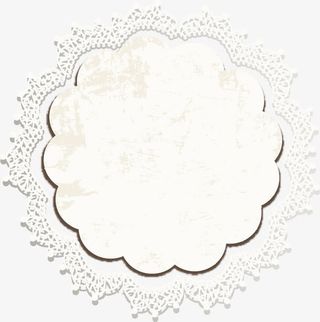 手绘白色底纹花边图案免抠