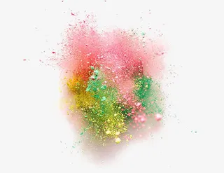 彩色喷溅水彩免抠