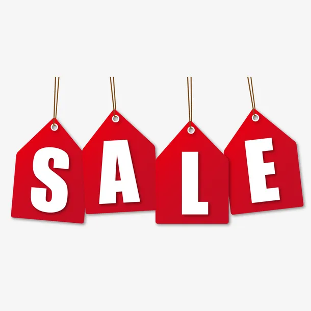 618红色卡促销标签免抠