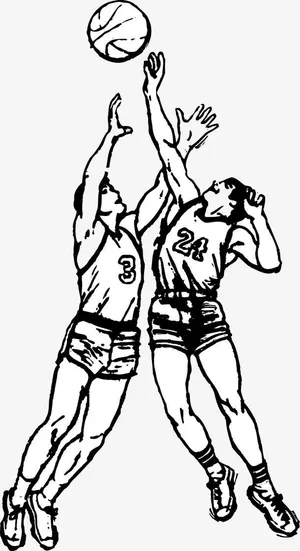 抢篮球的人素材免抠
