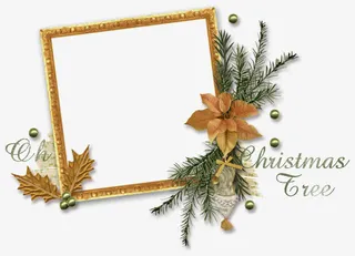 棕色创意相框免抠