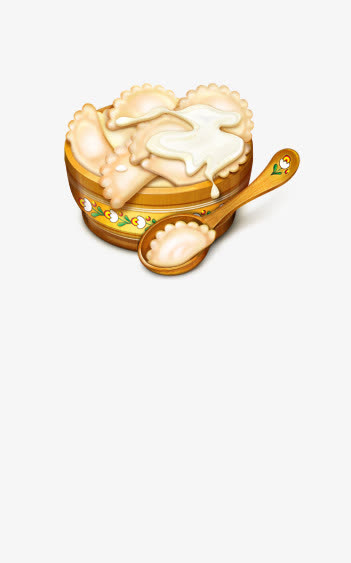 手绘饺子免抠
