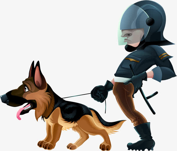 矢量搜救犬免抠