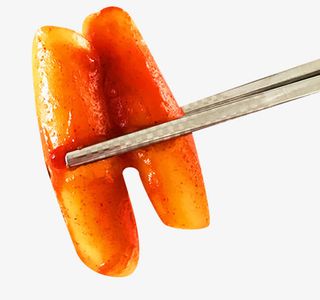 夹起的小吃年糕免抠