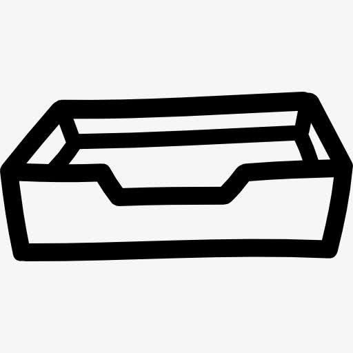 纸托盘的手绘轮廓图标免抠