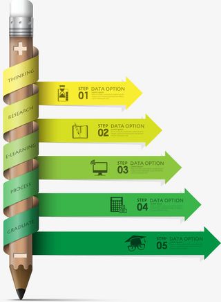 卡通创意铅笔箭头免抠