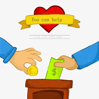 募捐手绘图矢量免抠