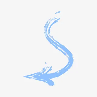 蓝色手绘箭头符号免抠