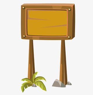 手绘卡通指示牌免抠