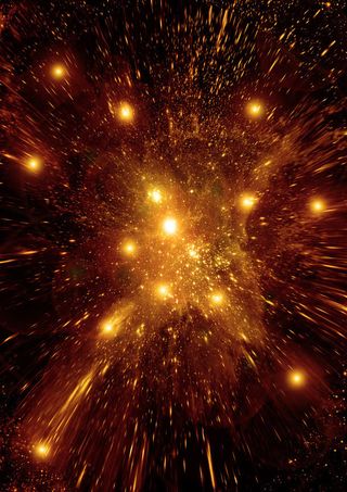 唯美星空金色星云高清背景素材