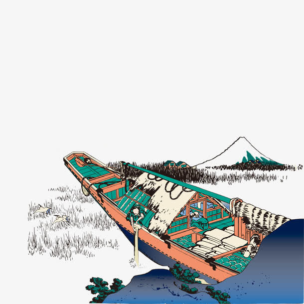 复古风海滩免抠