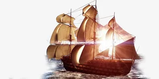 航行帆船实景免抠