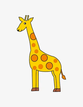 手绘长劲鹿免抠