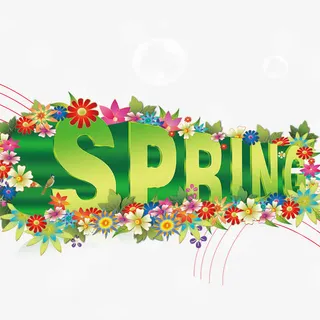 春季立体字免抠