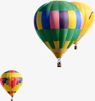 彩色可爱热气球绚丽免抠