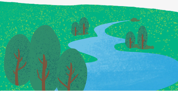 清明节青山绿水免抠