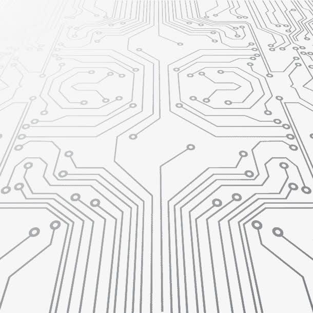 黑白科技感电路板免抠