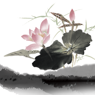 水墨画花朵免扣高清