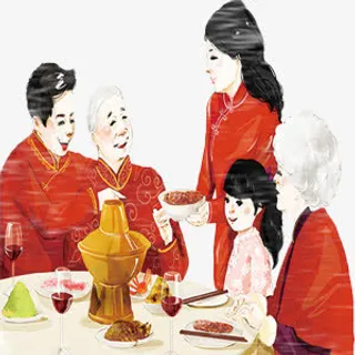 喜庆元宵节团圆饭免抠