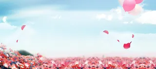 淘宝家纺浪漫花瓣详情页海报背景高清