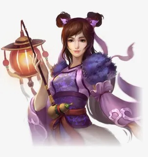 紫色服饰古风美女免抠