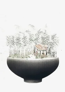 中国风杯中趣免抠