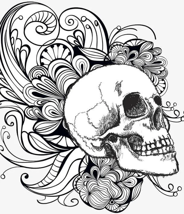 万圣节骷髅骨头插画免抠