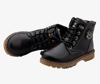 黑色加厚马丁靴免抠