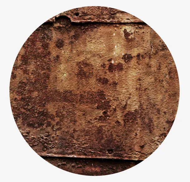 锈色锈迹铁片圆免抠