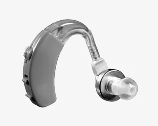 灰色老人助听器PNG素材免抠