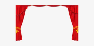 红色窗帘图免抠