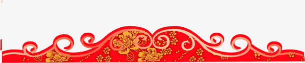 红色新年春节花纹免抠