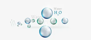蓝色简约泡泡免抠