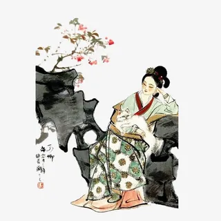 红楼梦插画秦可卿春困免抠