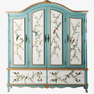 欧式简约抽拉衣柜门免抠