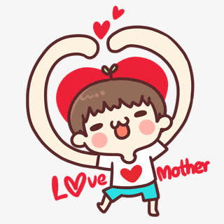 卡通爱心小男孩免抠