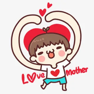 卡通爱心小男孩免抠