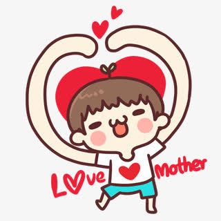 卡通爱心小男孩免抠