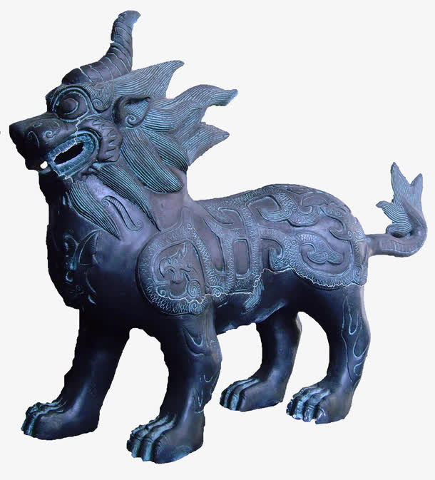 立体雕像神兽獬豸免抠