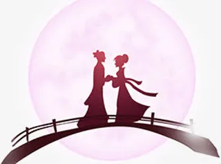 情人节鹊桥会卡通情侣免抠