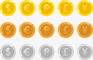 创意金币集合免抠