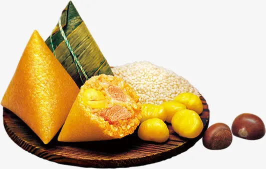 五月初五粽子食物木板免抠