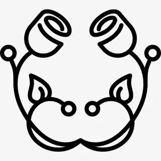 郁金香的轮廓与叶镜面效果图标免抠