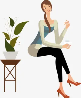 小资生活卡通人物免抠