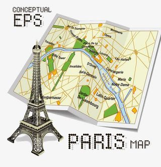 法国巴黎铁塔地图免抠
